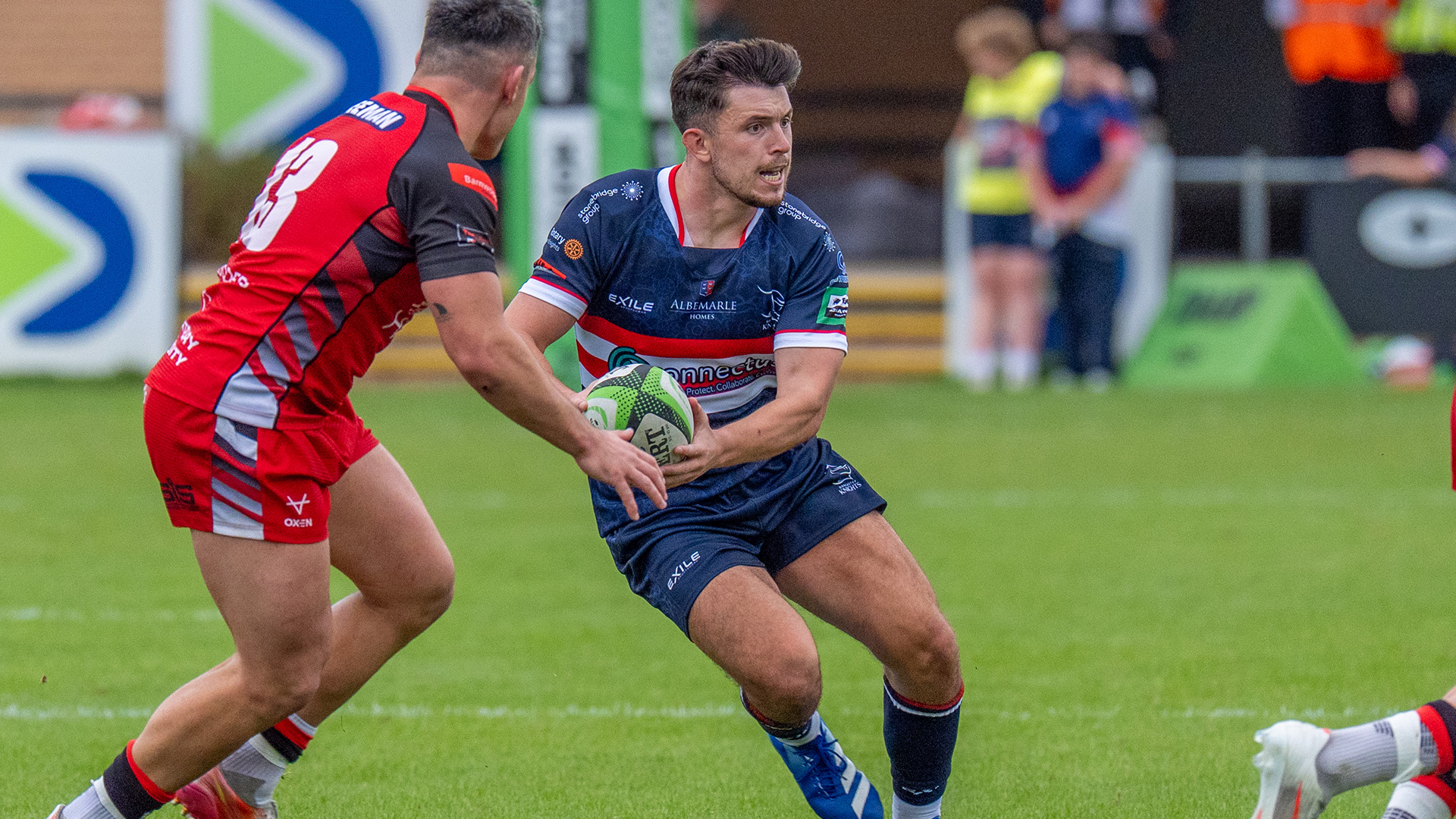 A Doncaster Knights player during their match against Hartpury