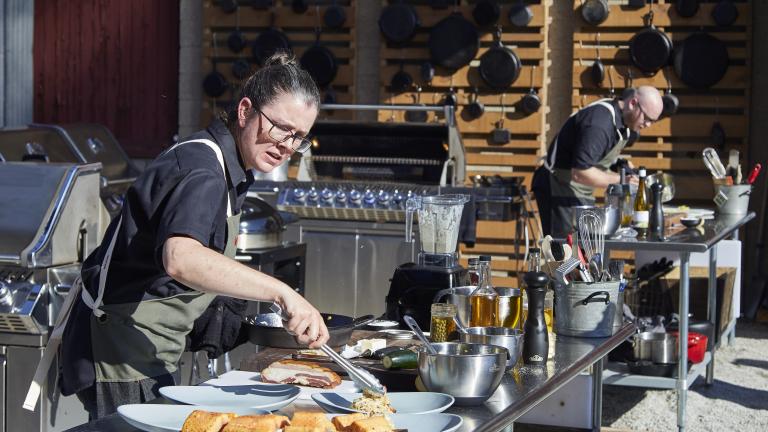 Teams of open-flame fanatic chefs face off in three culinary challenges for a chance at $10,000 and the title of Fire Master.