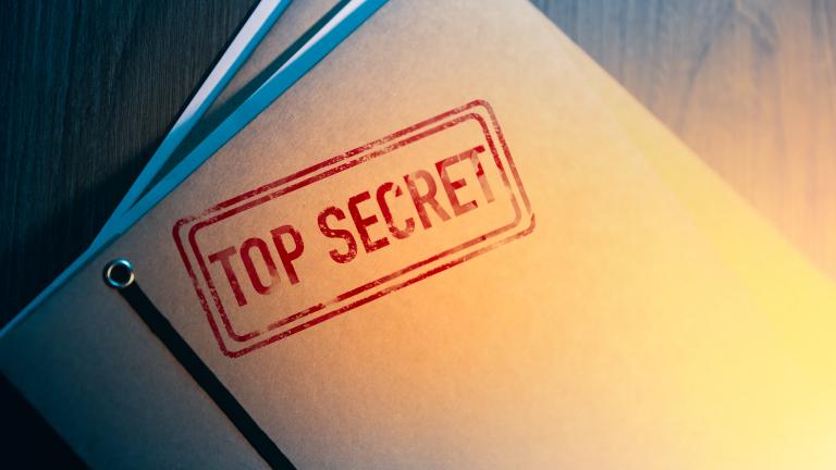 Folder with a 'top secret' stamp