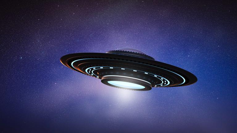 Stock image of a flying saucer UFO