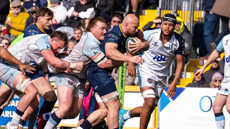 Players from Worcester and Bedford clash